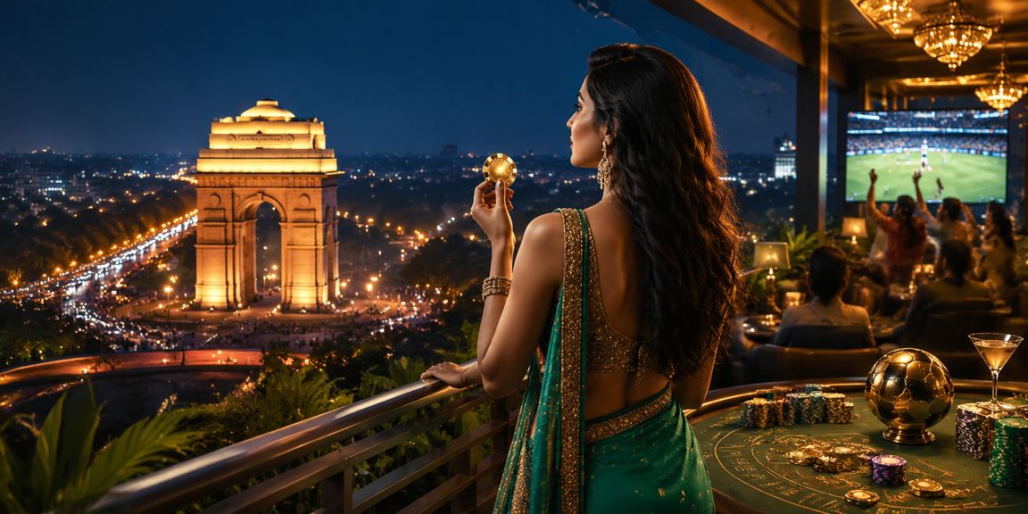 Night view of India Gate with people enjoying betting