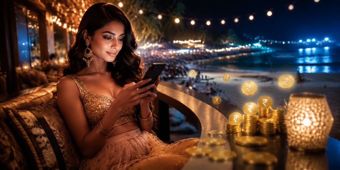 Digital casino experience with Indian rupee symbol